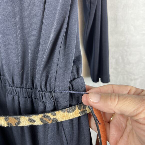 Michael Kors Women's Navy Blue Gold Zippered Scoop Neck Dress Sz XXL Plus 2XL - Picture 9 of 16